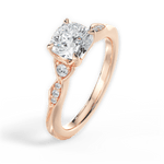 Cassie Cushion Cut Lab Grown Diamond 18Kt Rose Gold Engagement Ring - View 3