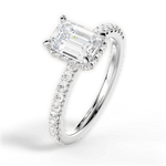 Isabella Emerald Cut Lab Grown Diamond 14Kt White Gold Engagement Ring - View 3