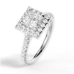 Leah Princess Cut Lab Grown Diamond Platinum Engagement Ring - View 2