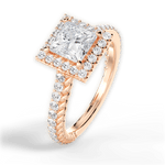 Kim Princess Cut Lab Grown Diamond 18Kt Rose Gold Engagement Ring - View 4