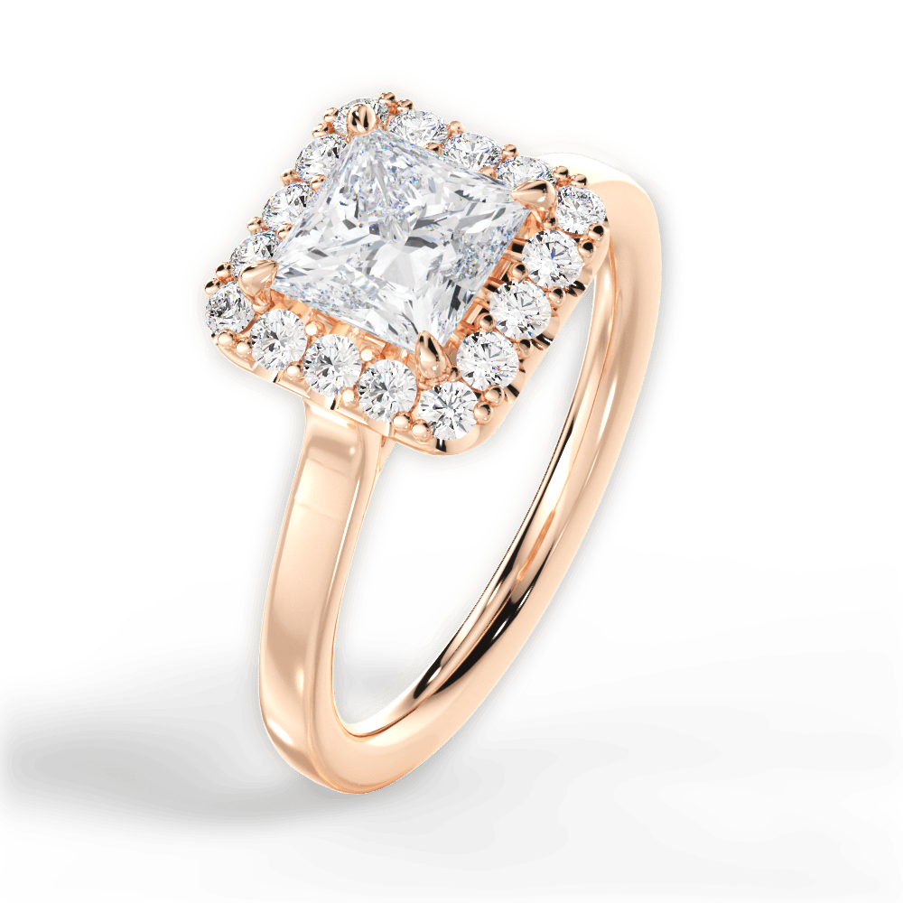 Fiona Princess Cut Lab Grown Diamond 18Kt Rose Gold Engagement Ring - View 2