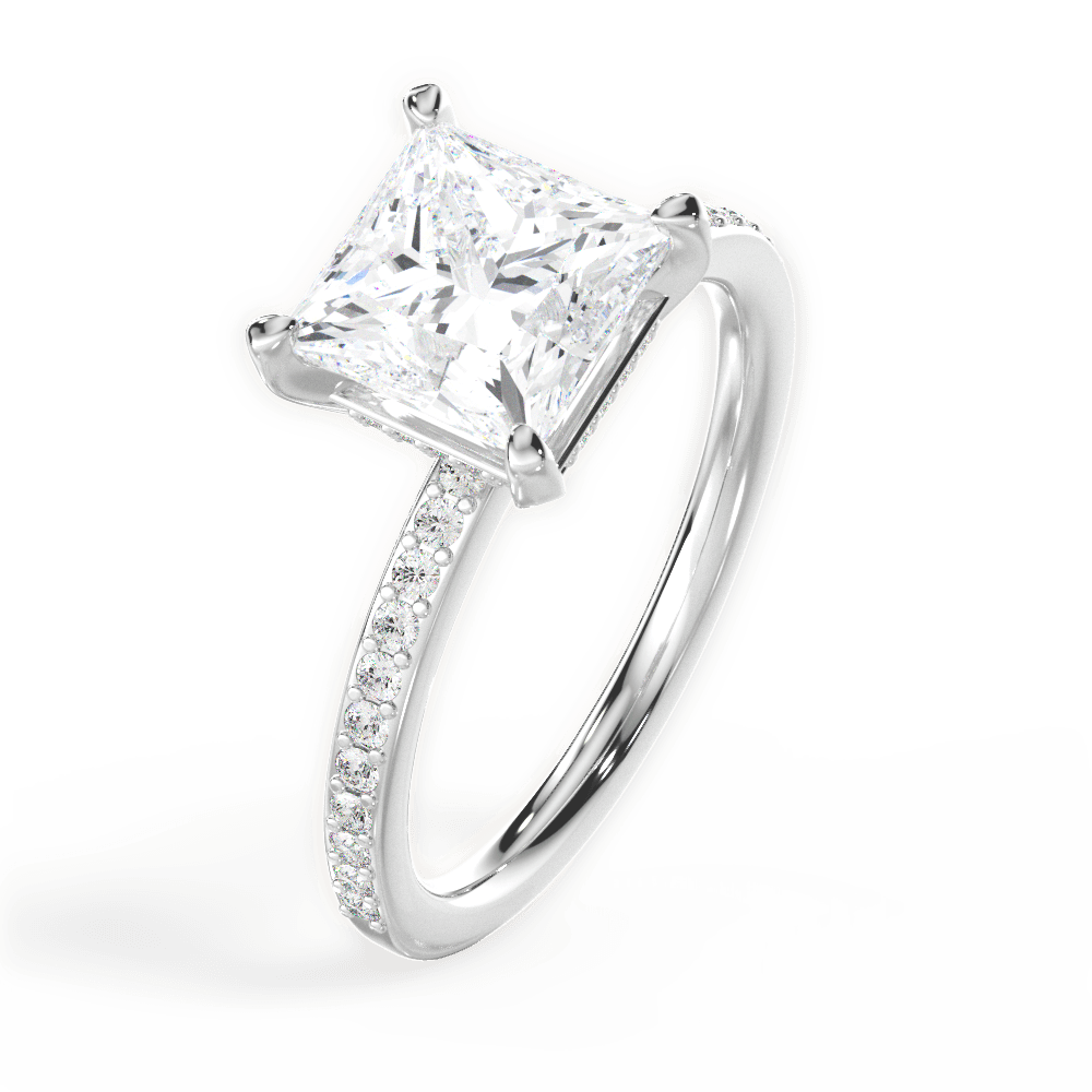 Janice Princess Cut Lab Grown Diamond Platinum Engagement Ring - View 3