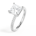 Janice Princess Cut Lab Grown Diamond 18Kt White Gold Engagement Ring - View 3