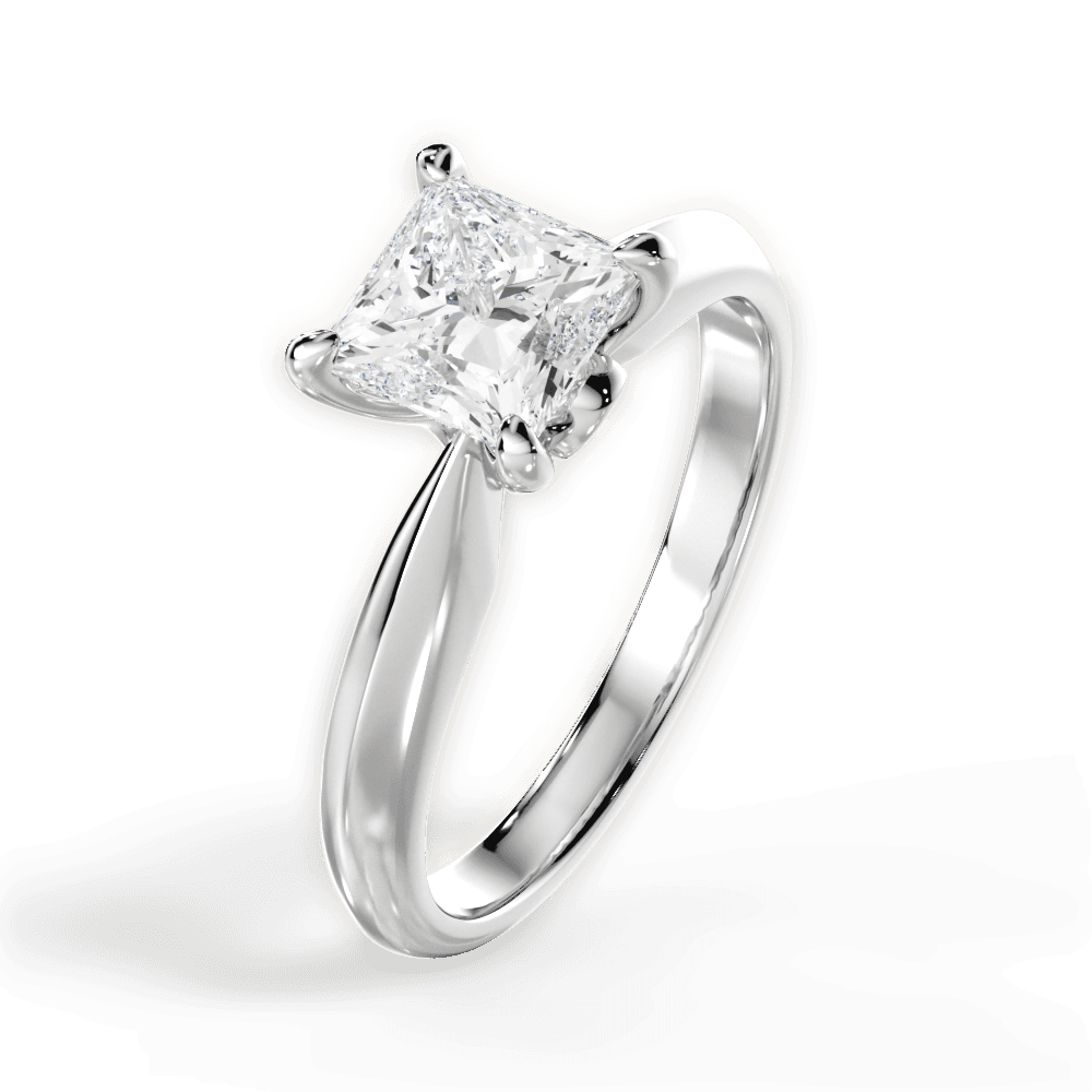 Amanda Princess Cut Lab Grown Diamond Platinum Engagement Ring - View 2