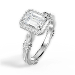 Erica Emerald Cut Lab Grown Diamond Platinum Engagement Ring - View 4