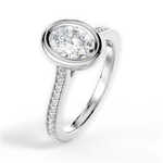 Deanna Oval Cut Lab Grown Diamond Platinum Engagement Ring - View 4