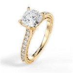 Gilda Cushion Cut Lab Grown Diamond 18Kt Yellow Gold Engagement Ring - View 4