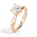 Bianca Heart Cut Lab Grown Diamond 18Kt Rose Gold Engagement Ring - View 3