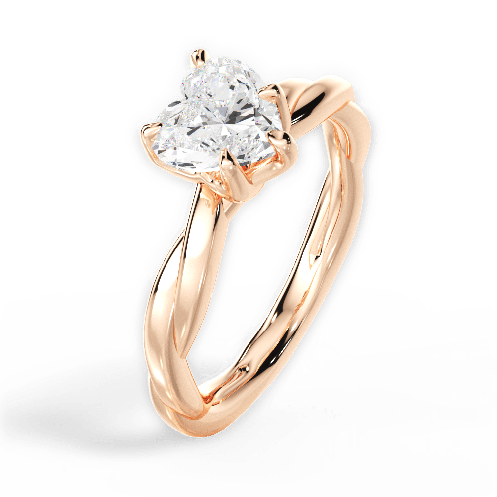 Bianca Heart Cut Lab Grown Diamond 18Kt Rose Gold Engagement Ring - View 3