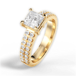 Kayla Princess Cut Lab Grown Diamond 18Kt Yellow Gold Engagement Ring - View 2
