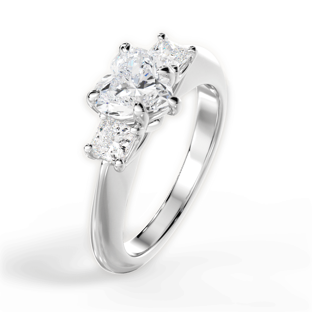 Dorothy Heart Cut Lab Grown Diamond 14Kt White Gold Engagement Ring - View 3