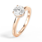 Brianna Round Cut Lab Grown Diamond 18Kt Rose Gold Engagement Ring - View 2