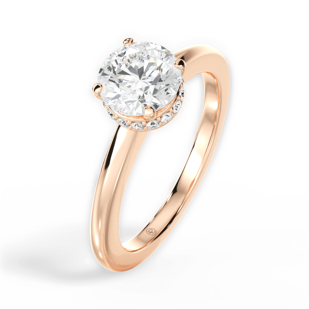 Brianna Round Cut Lab Grown Diamond 18Kt Rose Gold Engagement Ring - View 2