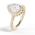 Leah Pear Cut Lab Grown Diamond 18Kt Yellow Gold Engagement Ring - View 3