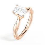 Bianca Emerald Cut Lab Grown Diamond 18Kt Rose Gold Engagement Ring - View 3