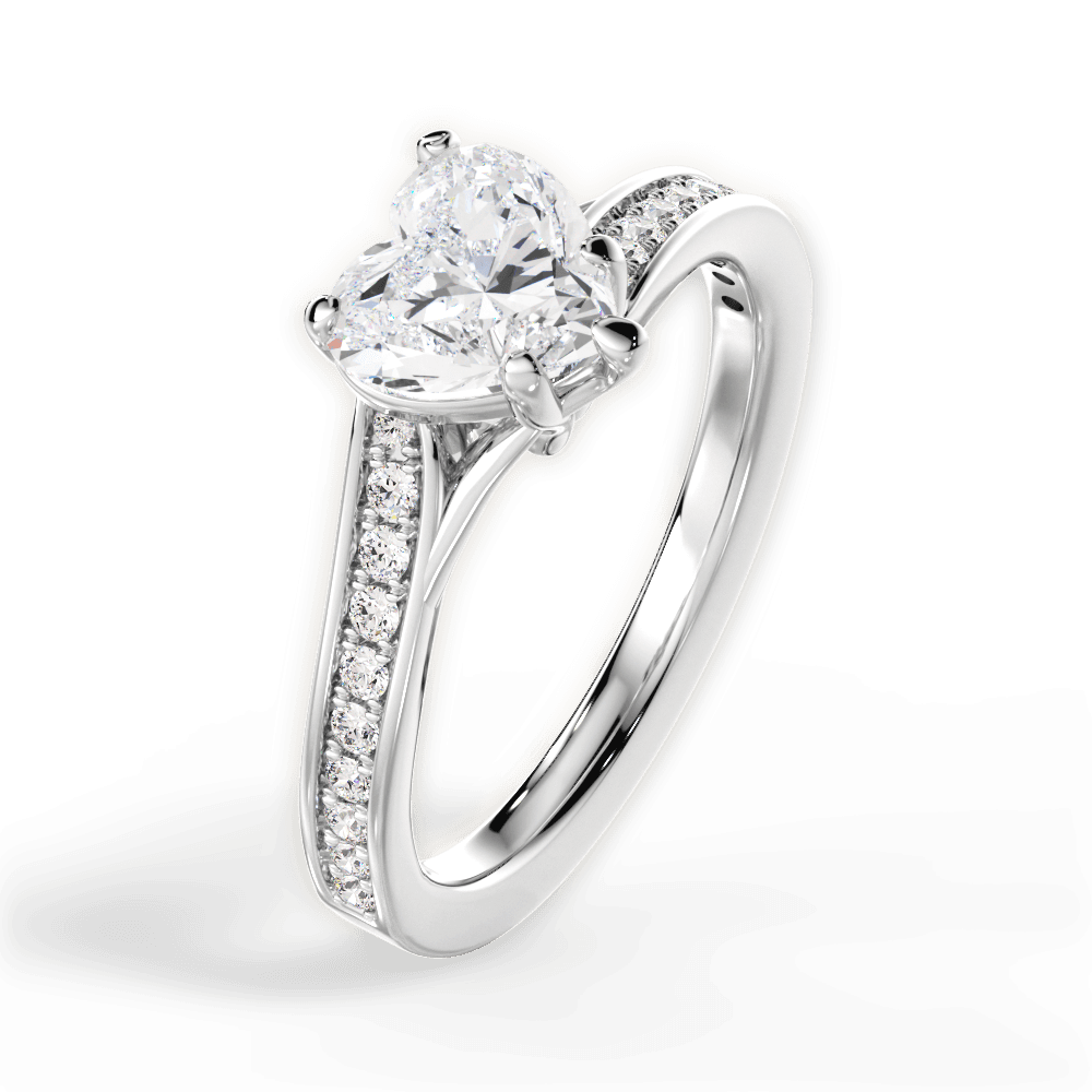 Elise Heart Cut Lab Grown Diamond Platinum Engagement Ring - View 2