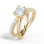 Jennifer Asscher Cut Lab Grown Diamond 18Kt Yellow Gold Engagement Ring - View 4