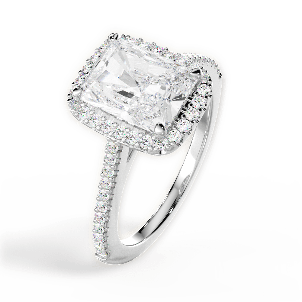 Jeanne Radiant Cut Lab Grown Diamond 14Kt White Gold Engagement Ring - View 2