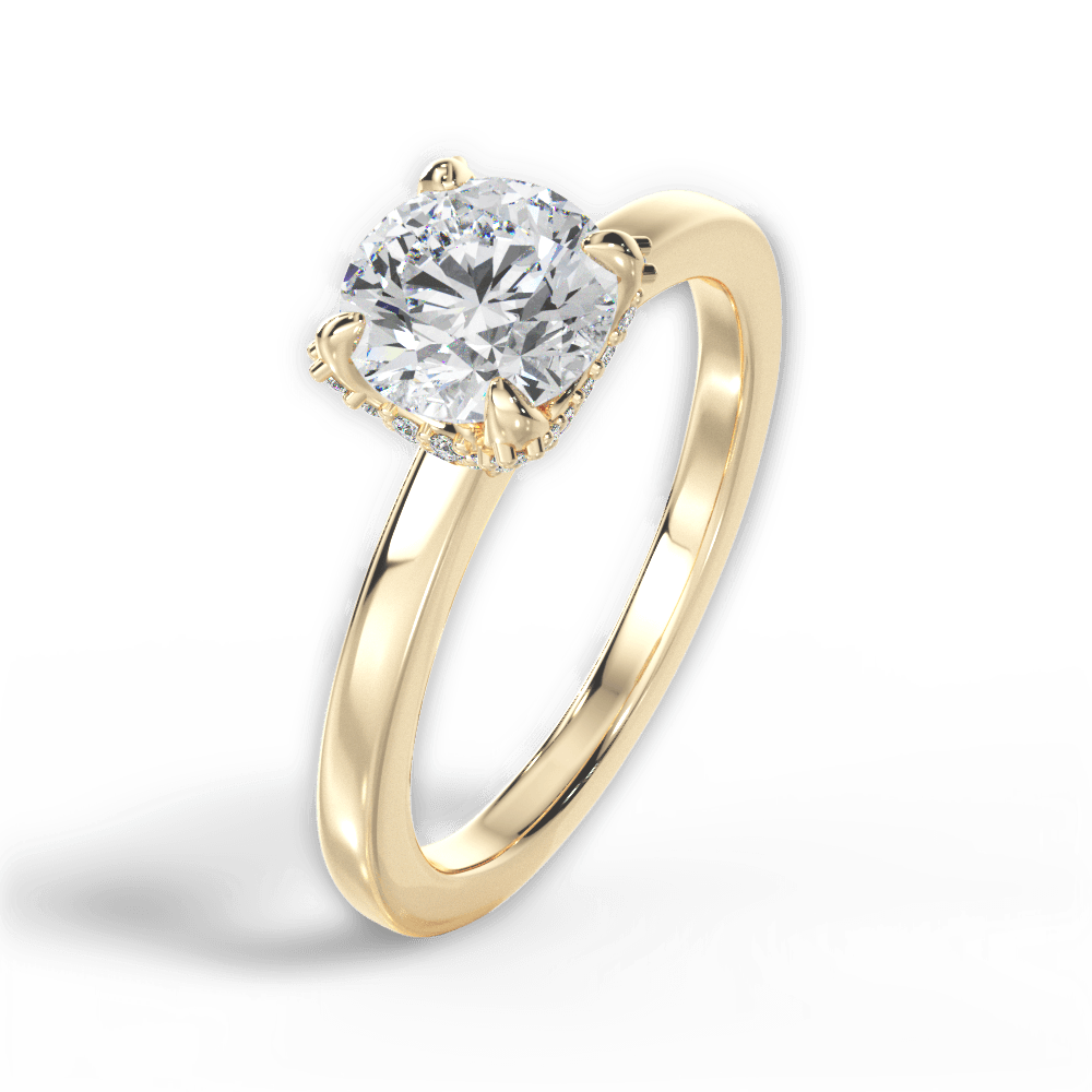 Gemma Round Cut Lab Grown Diamond 18Kt Yellow Gold Engagement Ring - View 4