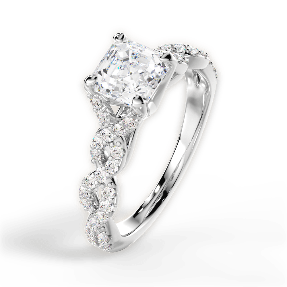 Justine Asscher Cut Lab Grown Diamond 14Kt White Gold Engagement Ring - View 2