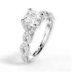 Justine Asscher Cut Lab Grown Diamond Platinum Engagement Ring - View 2