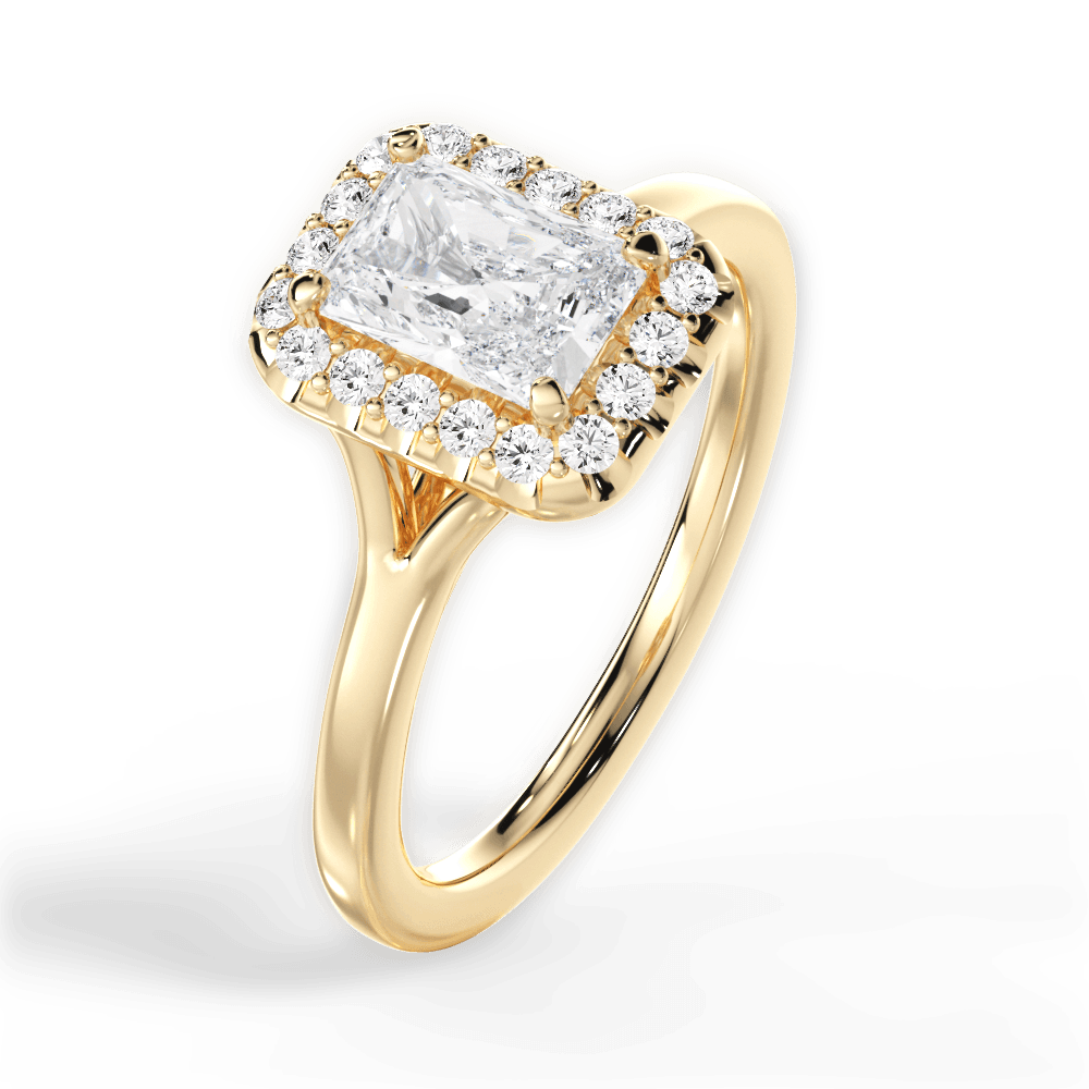 Geneva Radiant Cut Lab Grown Diamond 18Kt Yellow Gold Engagement Ring - View 3