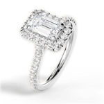 Ingrid Emerald Cut Lab Grown Diamond 14Kt White Gold Engagement Ring - View 2