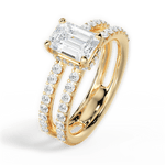 Christie Emerald Cut Lab Grown Diamond 18Kt Yellow Gold Engagement Ring - View 4