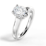 Carol Oval Cut Lab Grown Diamond 18Kt White Gold Engagement Ring - View 2