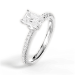 Giselle Radiant Cut Lab Grown Diamond Platinum Engagement Ring - View 2