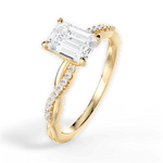 Charlotte Emerald Cut Lab Grown Diamond 18Kt Yellow Gold Engagement Ring - View 4