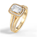 Lillian Emerald Cut Lab Grown Diamond 18Kt Yellow Gold Engagement Ring - View 3