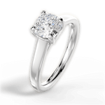 Ariana Cushion Cut Lab Grown Diamond Platinum Engagement Ring - View 4