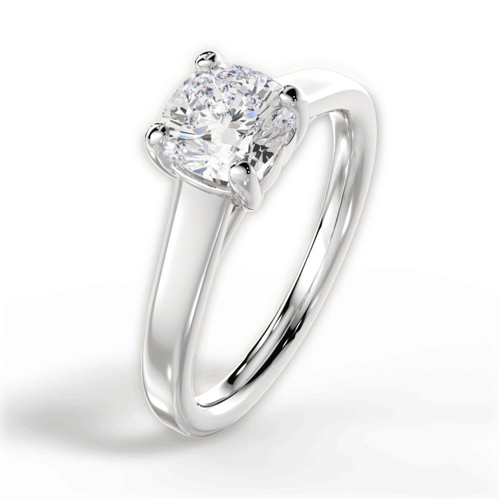 Ariana Cushion Cut Lab Grown Diamond Platinum Engagement Ring - View 4