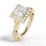 Irene Princess Cut Lab Grown Diamond 18Kt Yellow Gold Engagement Ring - View 4