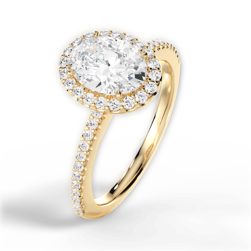 Joanne Oval Cut Lab Grown Diamond 18Kt Yellow Gold Engagement Ring - View 4