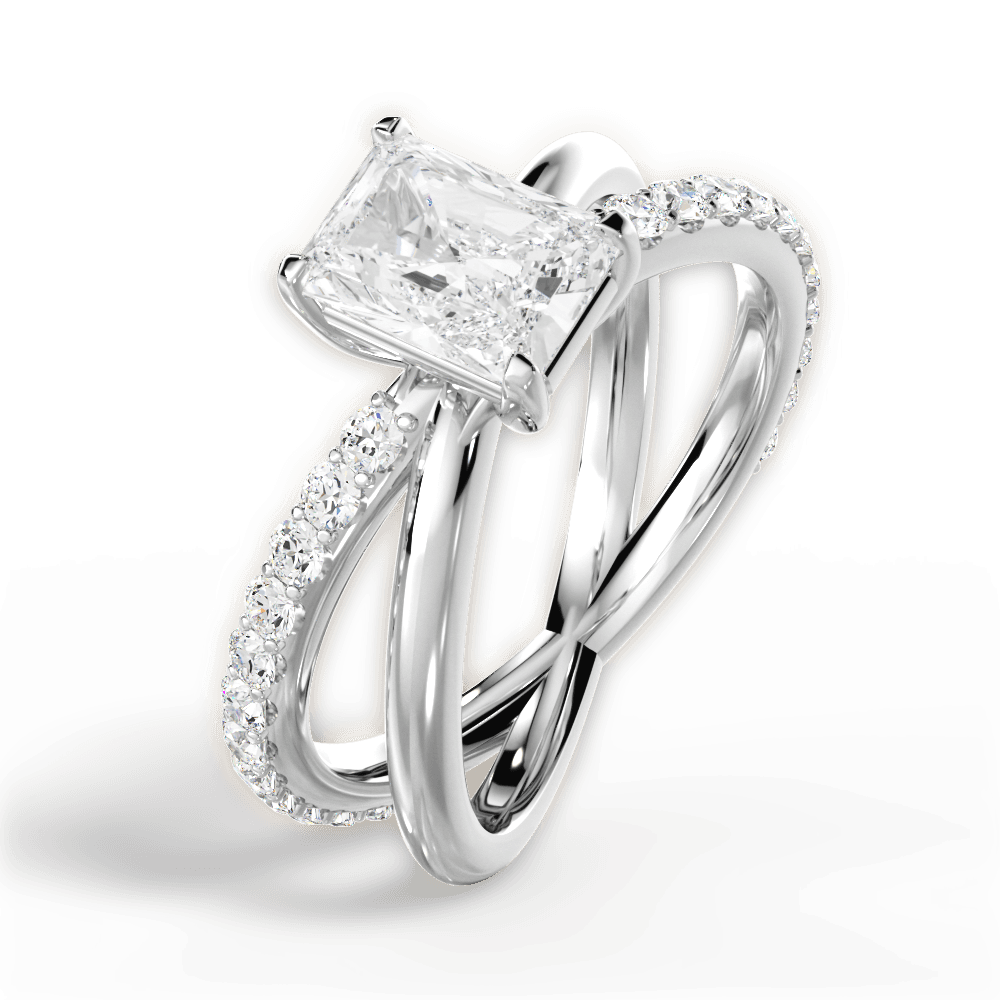 Jennifer Radiant Cut Lab Grown Diamond 18Kt White Gold Engagement Ring - View 3