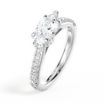 Diane Marquise Cut Lab Grown Diamond 14Kt White Gold Engagement Ring - View 3