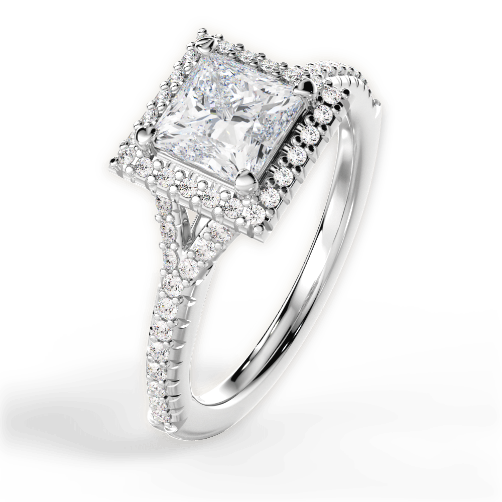 Judy Princess Cut Lab Grown Diamond 14Kt White Gold Engagement Ring - View 4