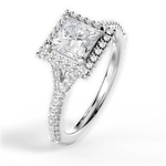 Judy Princess Cut Lab Grown Diamond 18Kt White Gold Engagement Ring - View 4