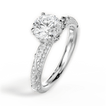 Josephine Round Cut Lab Grown Diamond 14Kt White Gold Engagement Ring - View 2