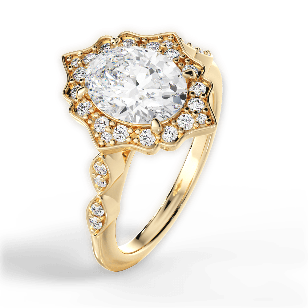 Julie Oval Cut Lab Grown Diamond 18Kt Yellow Gold Engagement Ring - View 4