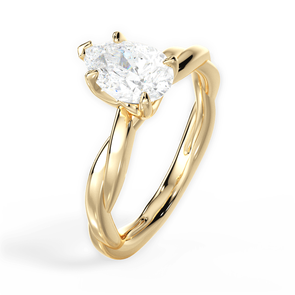 Bianca Pear Cut Lab Grown Diamond 18Kt Yellow Gold Engagement Ring - View 4