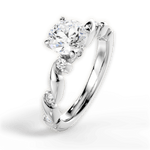 Emma Round Cut Lab Grown Diamond 14Kt White Gold Engagement Ring - View 3