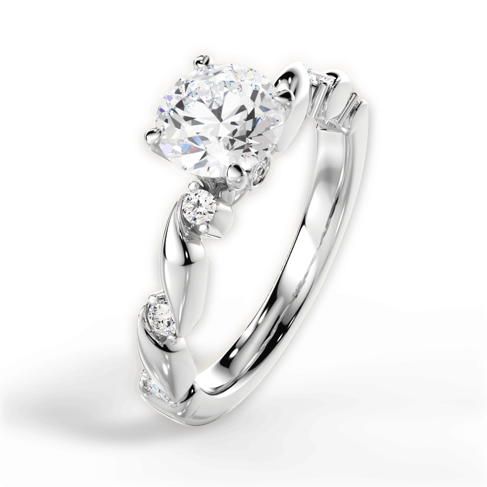 Emma Round Cut Lab Grown Diamond Platinum Engagement Ring - View 3
