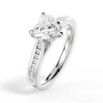 Elena Heart Cut Lab Grown Diamond 18Kt White Gold Engagement Ring - View 2
