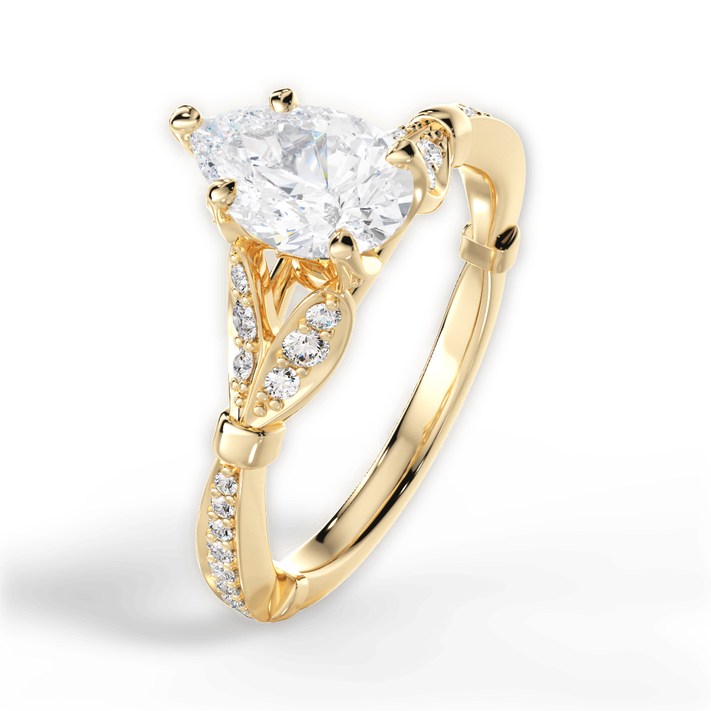 Geraldine Pear Cut Lab Grown Diamond 18Kt Yellow Gold Engagement Ring - View 3