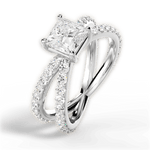 Lauren Princess Cut Lab Grown Diamond 18Kt White Gold Engagement Ring - View 2