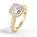 Kim Cushion Cut Lab Grown Diamond 18Kt Yellow Gold Engagement Ring - View 3