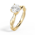 Bianca Round Cut Lab Grown Diamond 18Kt Yellow Gold Engagement Ring - View 4